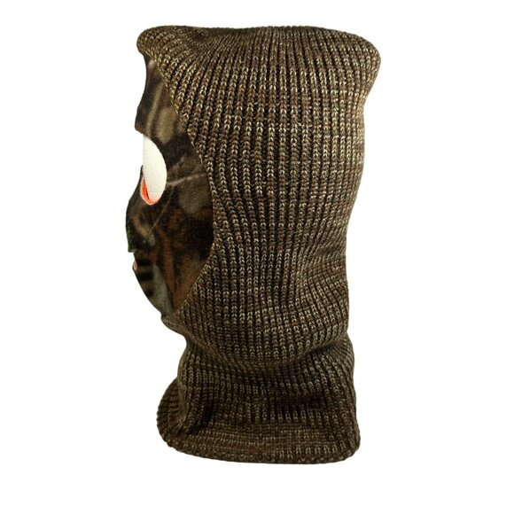 Vintage Camouflage & Blaze Orange Reversible Balaclava Mask Made In USA Hunting - Picture 7 of 9